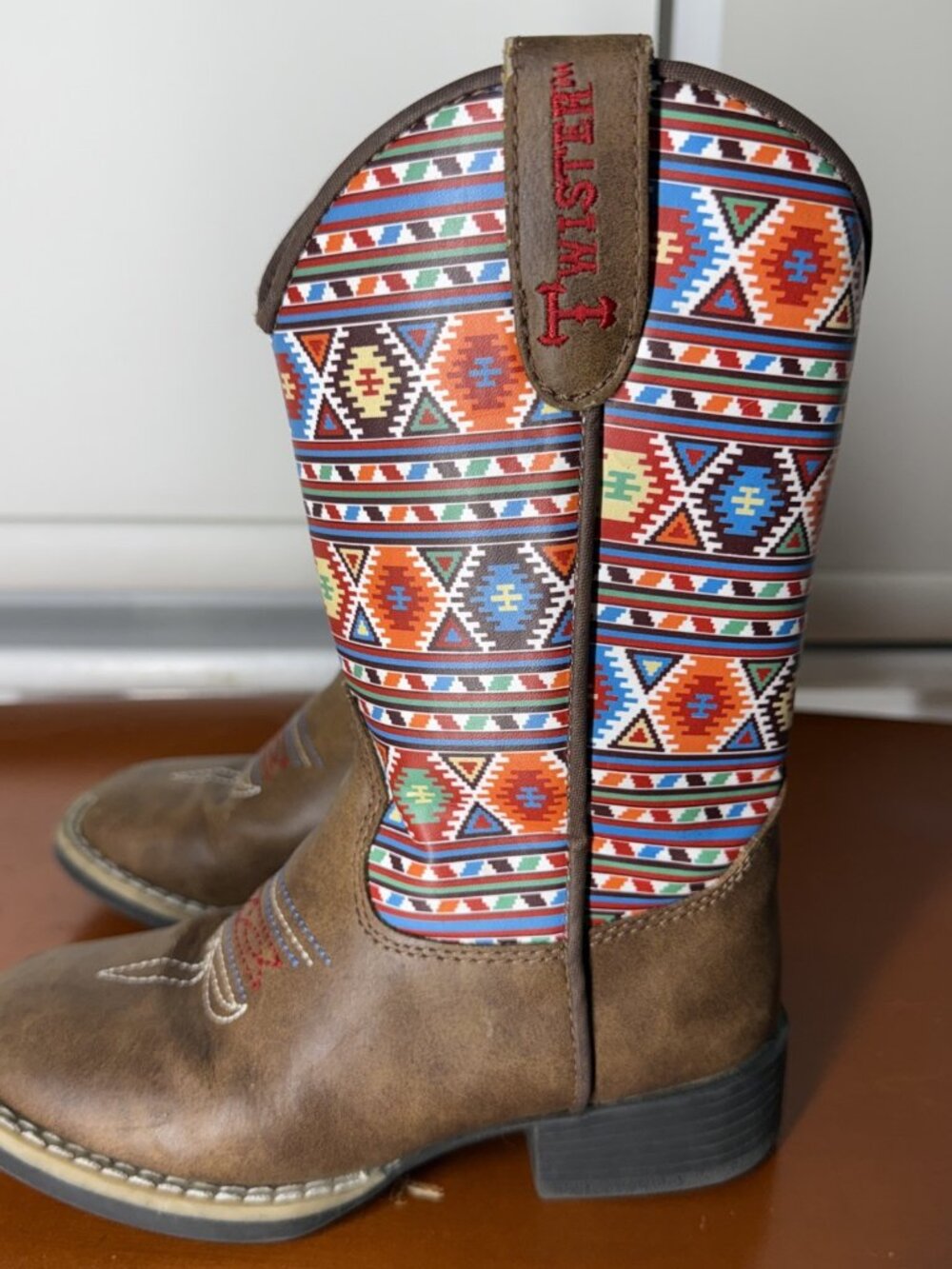 Twister Western Boots Little Girl 9 Daniella Southwest Print Brown Cowgirl